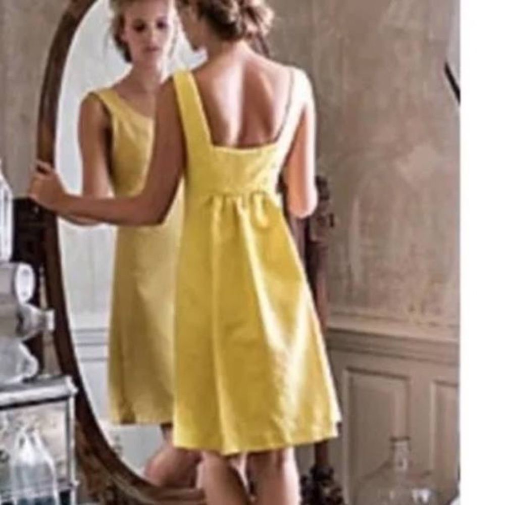 Anthropologie What Comes Around Goes Around Vintage Yellow Mini Dress Sz 2